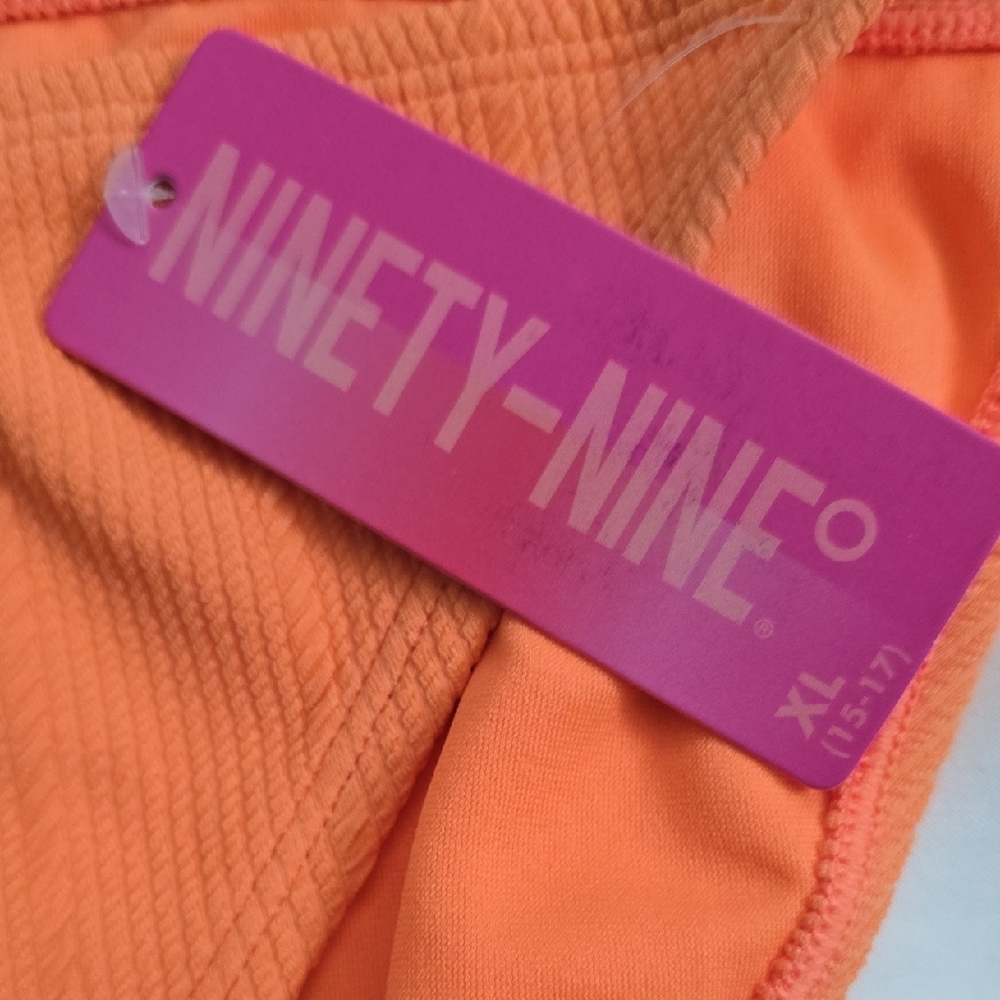 Ninety-Nine Women's Bright Orange Bikini Swim Swimsuit Bottoms Sz XL NEW - Picture 4 of 7